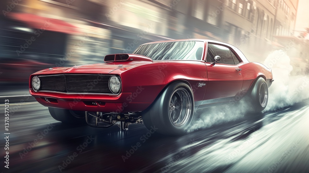 A classic muscle car modified for professional drag racing, showcasing raw power and speed, A classic muscle car modified for professional drag racing, showcasing raw power and speed,