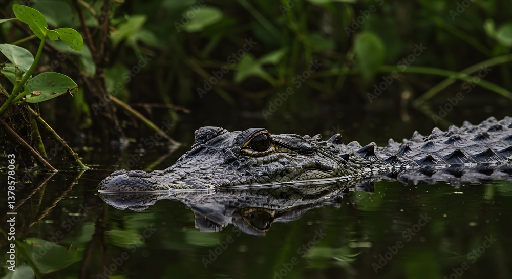 Fototapeta premium Alligator in Murky Water