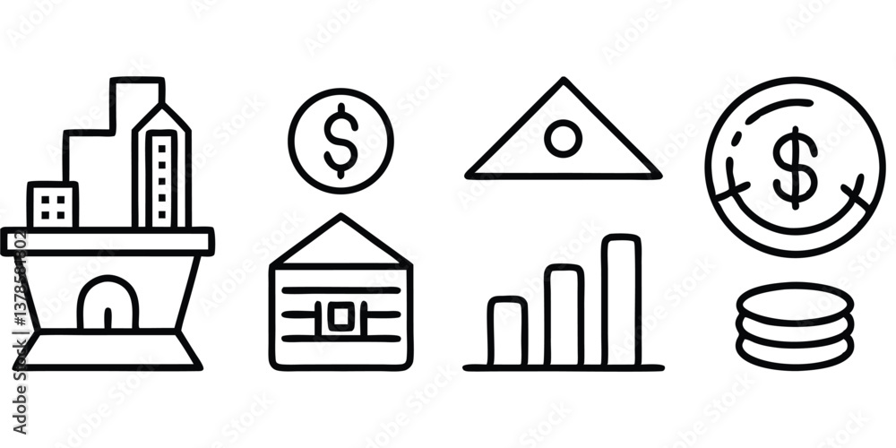 Editable Investment Icons Set – Customizable Line-Based Finance Symbols Editable Investment Icons Set – Customizable Line-Based Finance Symbols