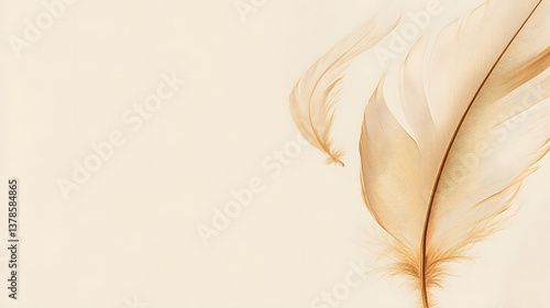 mocha color theme, minimalist style, feather, vector, bird, pen, pattern, illustration, nature, drawing, quill, design, art, decoration, leaf, plume, symbol, element, object, single, writing, light, w