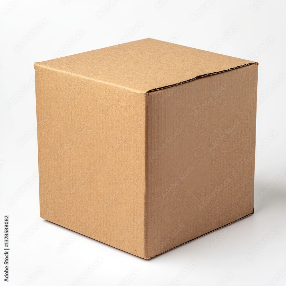 Plain cardboard box on white background Plain cardboard box on white background
