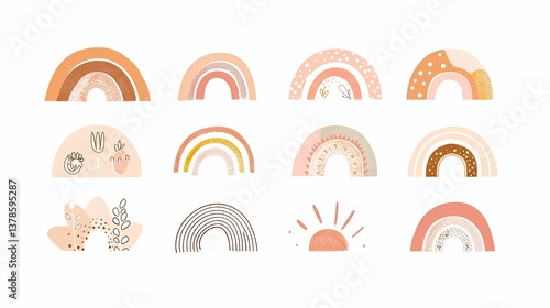 various abstract shapes and forms, each with unique textures and patterns