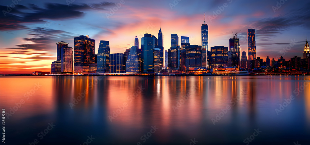 Obraz premium Lower Manhattan and Financial District skyline