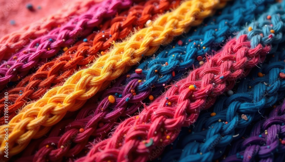 Intricate woven fabric, rich color variations, natural, complex Intricate woven fabric, rich color variations, natural, complex
