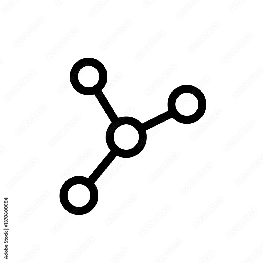 Abstract network illustration with three connected nodes demonstrating connectivity and relationship ideal for science technology or communication themes Abstract network illustration with three connected nodes demonstrating connectivity and relationship ideal for science technology or communication themes
