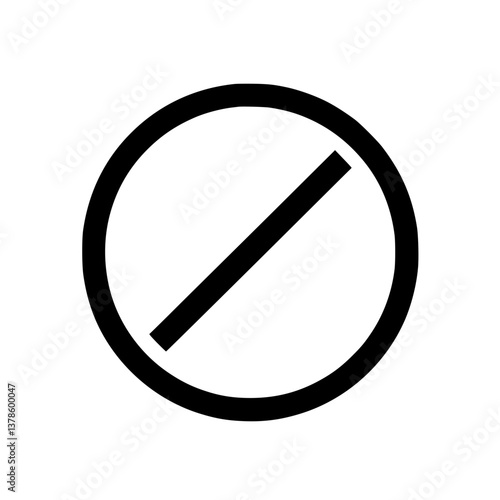 A stark and icon shows a circle with a diagonal line through it signifying prohibition or restriction Simple and clean design for clarity