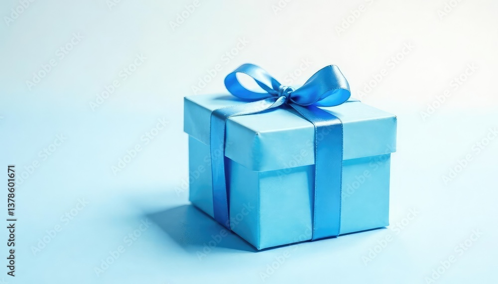 Fototapeta premium Subtle blue gift box repeat, watercolor effect, design, artistic