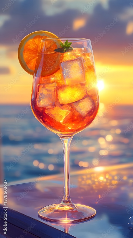 Sunset Glow: Aperol Spritz by the Seaside