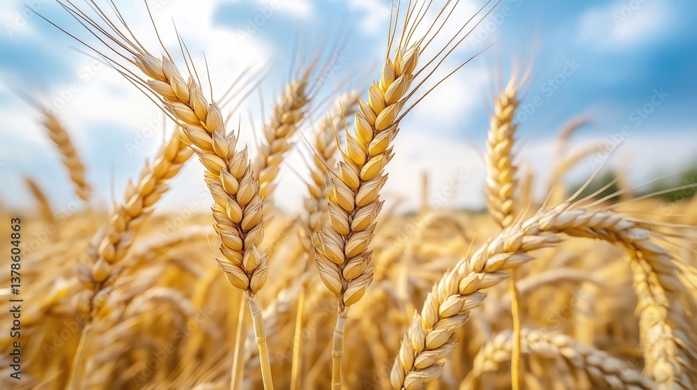 Golden Wheat Fields at Sunset: Organic Agriculture and Harvest Scenery in Rural Countryside Golden Wheat Fields at Sunset: Organic Agriculture and Harvest Scenery in Rural Countryside