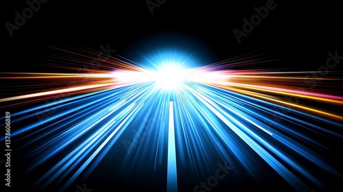 Bright streaks of light radiate outwards from the central source