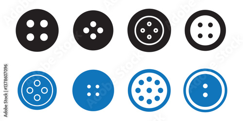 Button Solid icon. Sewing button silhouette. Vector illustration eps 10