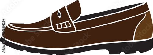 Silhouette vector of casual loafer, Men's loafer silhouette, Comfortable loafer with slip-on design