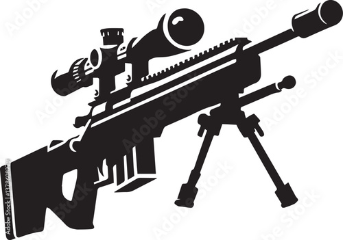 assault rifle vector illustration, rifle vector icon, rifle silhouette vector file