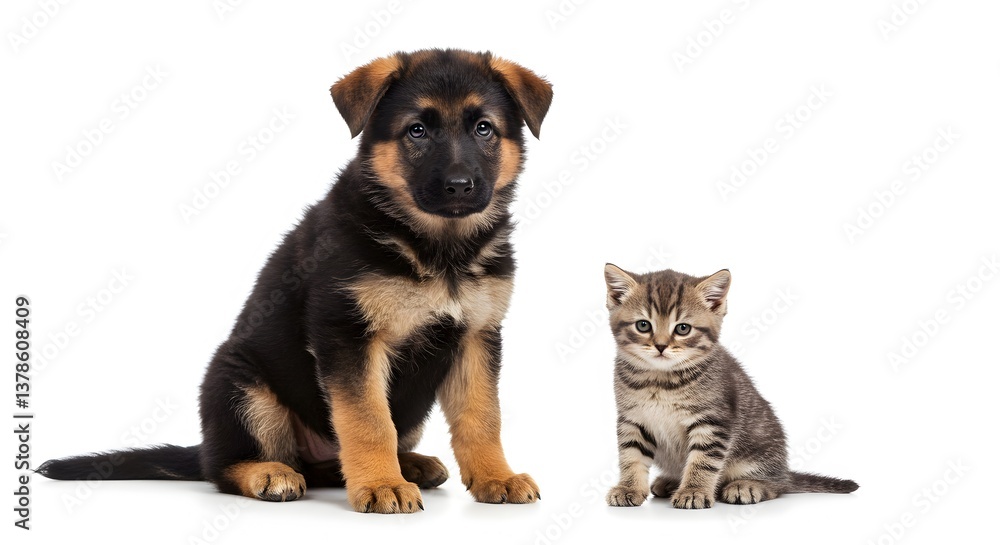 Puppy and Kitten Side by Side Puppy and Kitten Side by Side