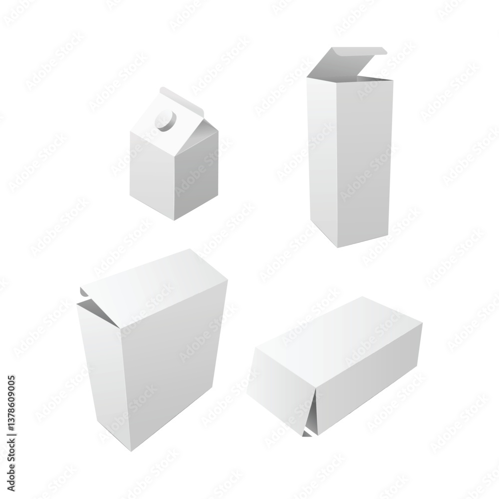 set of white boxes set of white boxes