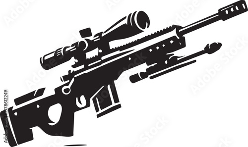 assault rifle vector illustration, rifle vector icon, rifle silhouette vector file