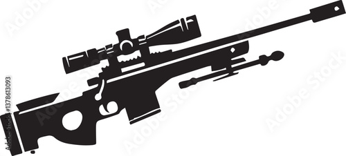 assault rifle vector illustration, rifle vector icon, rifle silhouette vector file