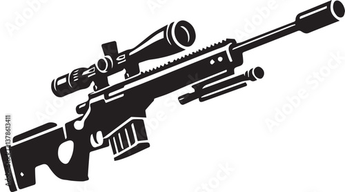 assault rifle vector illustration, rifle vector icon, rifle silhouette vector file