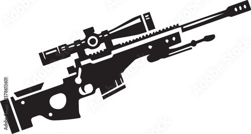 assault rifle vector illustration, rifle vector icon, rifle silhouette vector file