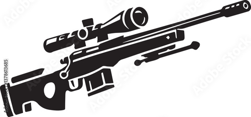 assault rifle vector illustration, rifle vector icon, rifle silhouette vector file