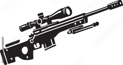 assault rifle vector illustration, rifle vector icon, rifle silhouette vector file
