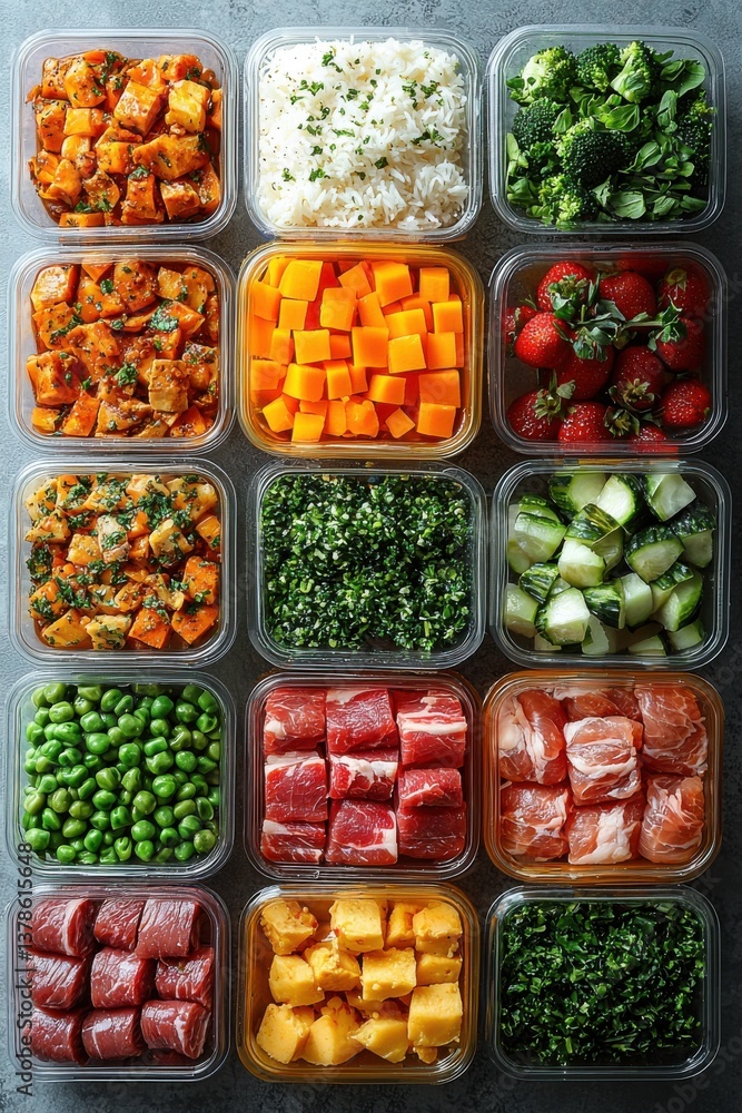 custom made wallpaper toronto digitalAssortment of prepared foods arranged in clear plastic containers for meal prep