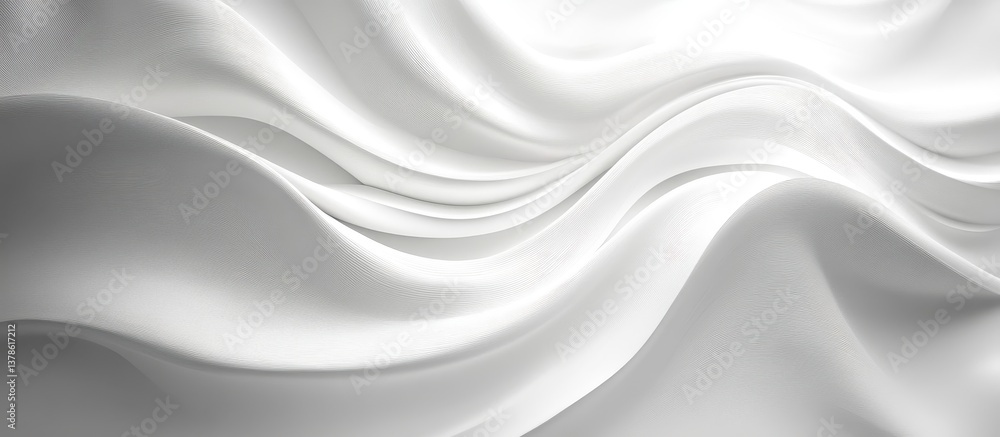 Delicate white 3D wave background with gentle curves, light gray texture Delicate white 3D wave background with gentle curves, light gray texture