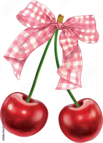 Cherry Bow vector