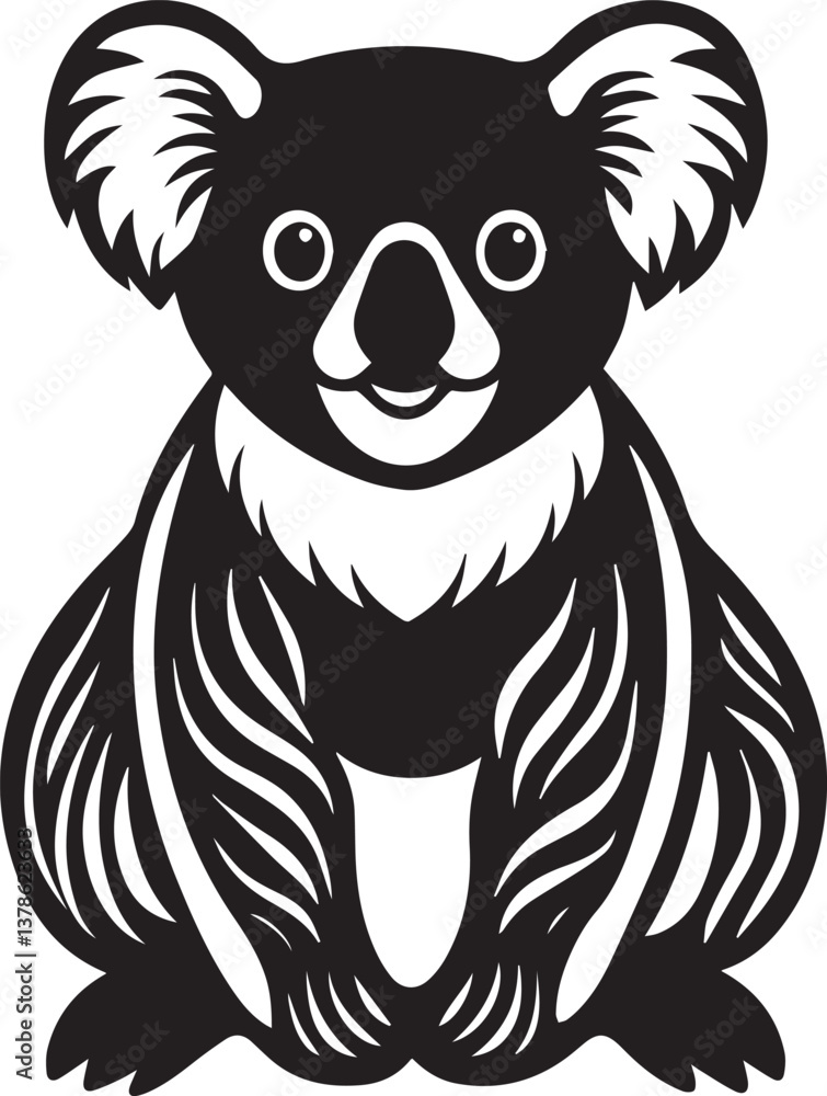 Obraz premium koala bear vector illustration, koala bear vector isolated on white background