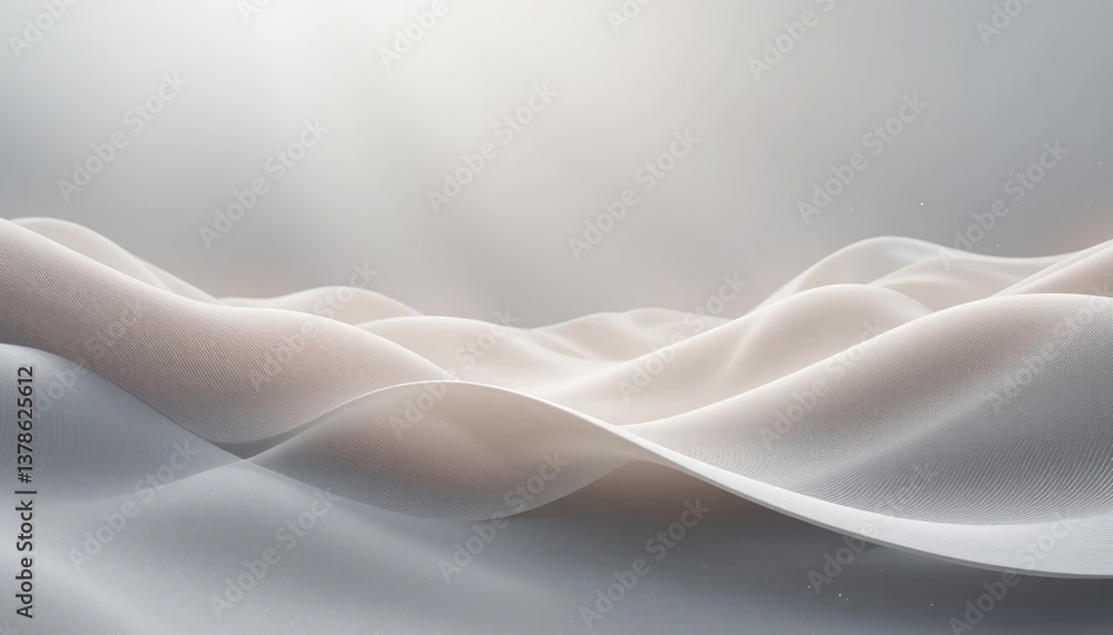 Flowing white waves of light abstract landscape digital art soft atmosphere wide angle serenity and calmness Flowing white waves of light abstract landscape digital art soft atmosphere wide angle serenity and calmness
