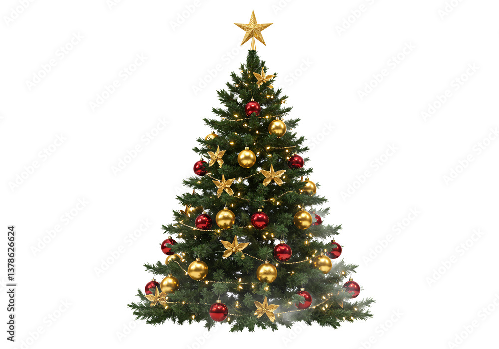 Fototapeta premium Christmas tree isolated on white