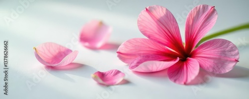 Delicate flower petals unfold on a pristine surface, flowers, botanical, plant