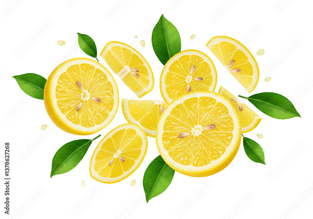 Lemon with leaves Lemon with leaves