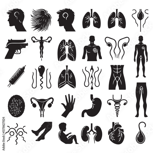 set of different icons for fitness