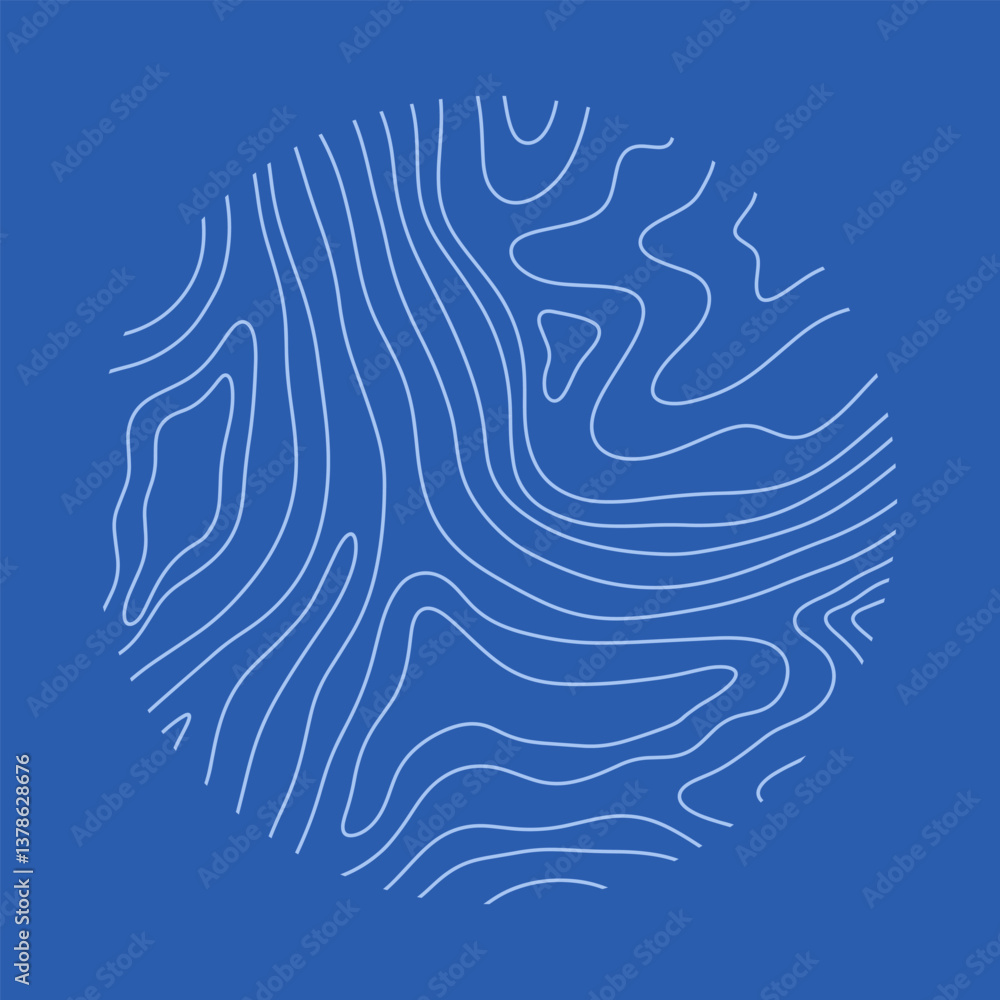 Fototapeta premium Round topography shapes abstract circle wavy lines