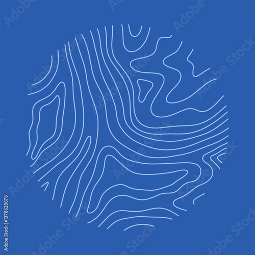 Round topography shapes abstract circle wavy lines