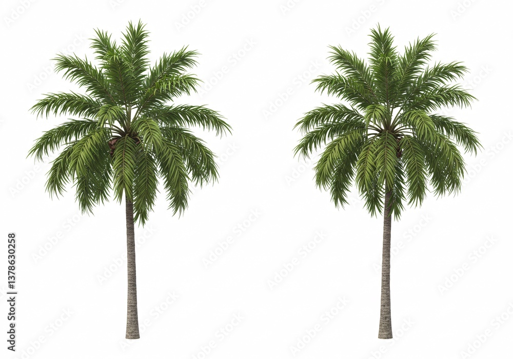 Obraz premium Palm tree on white background