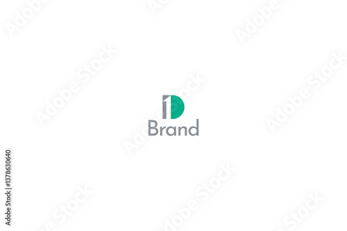 Letter D1 or 1D logo design with white background. 