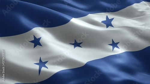 flag of Honduras waving in the wind close up looping video
