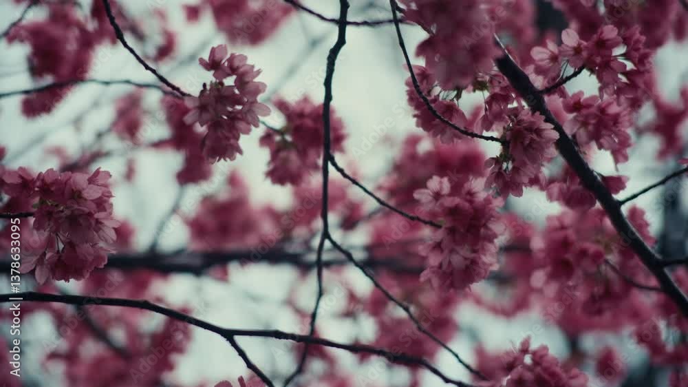 Spring in Japan: vibrant cherry blossoms against a bright sky.
Spring in Japan: vibrant cherry blossoms against a bright sky.