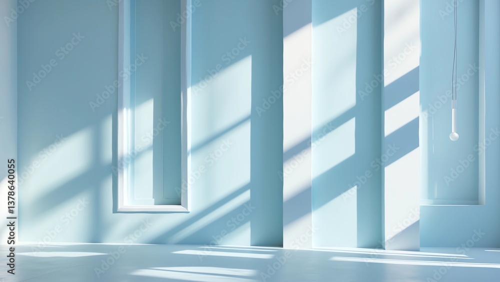 Fototapeta premium Abstract blue background with drop shadow and light. Backdrop for product presentation 