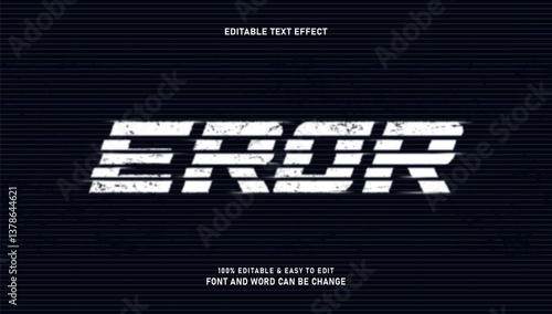 Editable error text effects