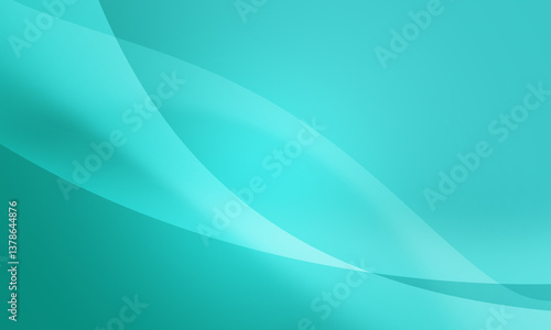 green turquoise smooth lines wave curve on soft gradient abstract background
