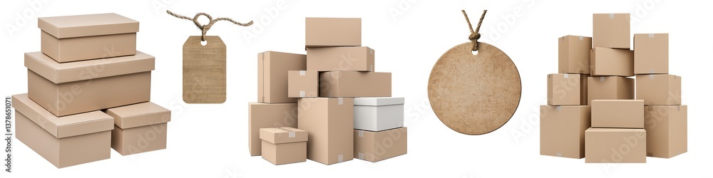 Stacked cardboard delivery and mailing boxes suggest logistical solutions, efficient commerce, or the excitement of receiving eagerly anticipated parcels, a feeling of hopeful anticipation. Stacked cardboard delivery and mailing boxes suggest logistical solutions, efficient commerce, or the excitement of receiving eagerly anticipated parcels, a feeling of hopeful anticipation.