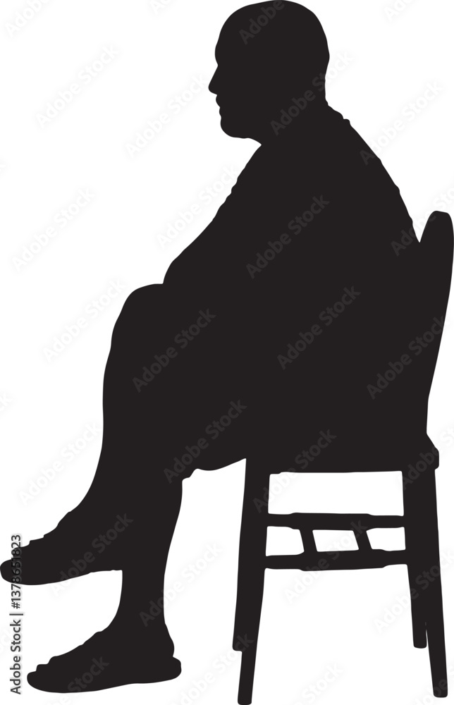 Fototapeta premium vector; silhouette of a man sitting on a chair