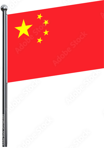 Photography china, flag, asia, banner, country, waving, national, nation, symbol, red, illus