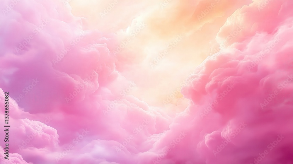 Fototapeta premium Dreamy Pastel Cloudscape: Vibrant Sky Gradient at Sunset