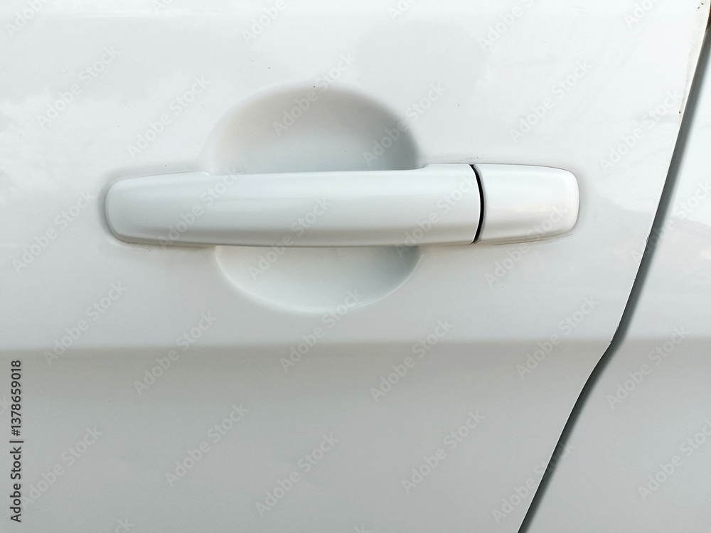 Obraz premium Car Door Handle Outside Closup View