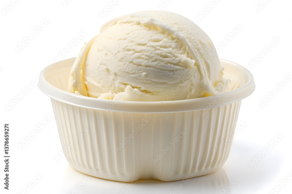 Vanilla ice cream with mint in a bowl Vanilla ice cream with mint in a bowl