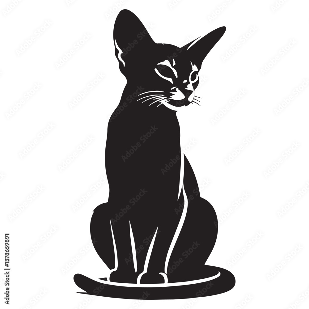 Modern Abyssinian silhouette, a sleek artistic rendering - Abyssinian illustration - Abyssinian vector - cat silhouette
Modern Abyssinian silhouette, a sleek artistic rendering - Abyssinian illustration - Abyssinian vector - cat silhouette